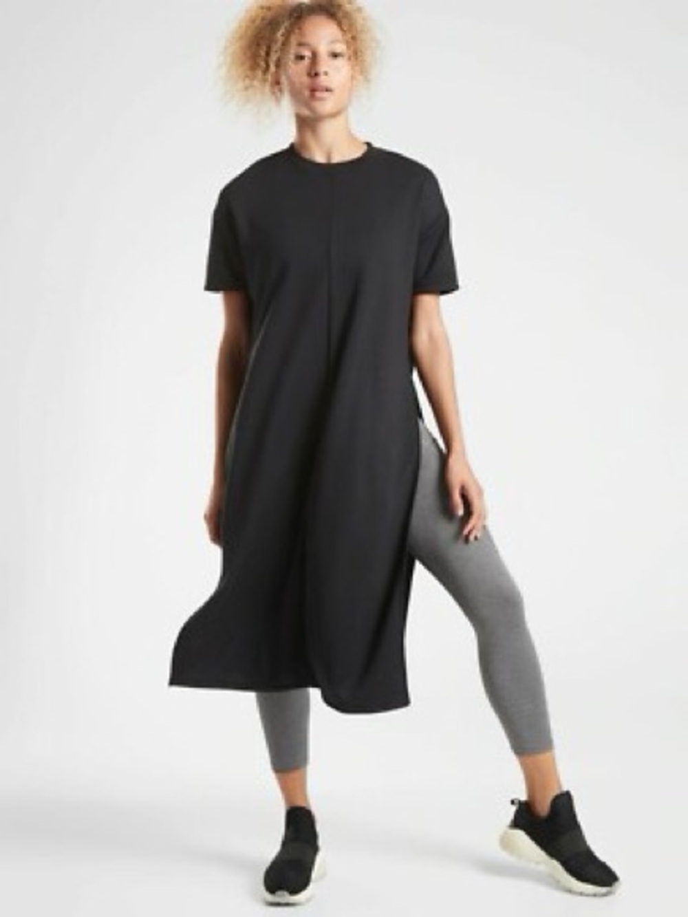 Athleta Sedona Black Sweatshirt Dress - Medium